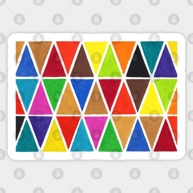 Multicoloured Harlequin Triangles Sticker by sallycummingsdesigns